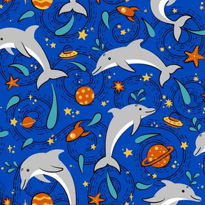 Dolphins in Space: Blue & Orange