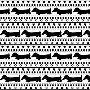 Black Dachshund Stripes / Dog Print 