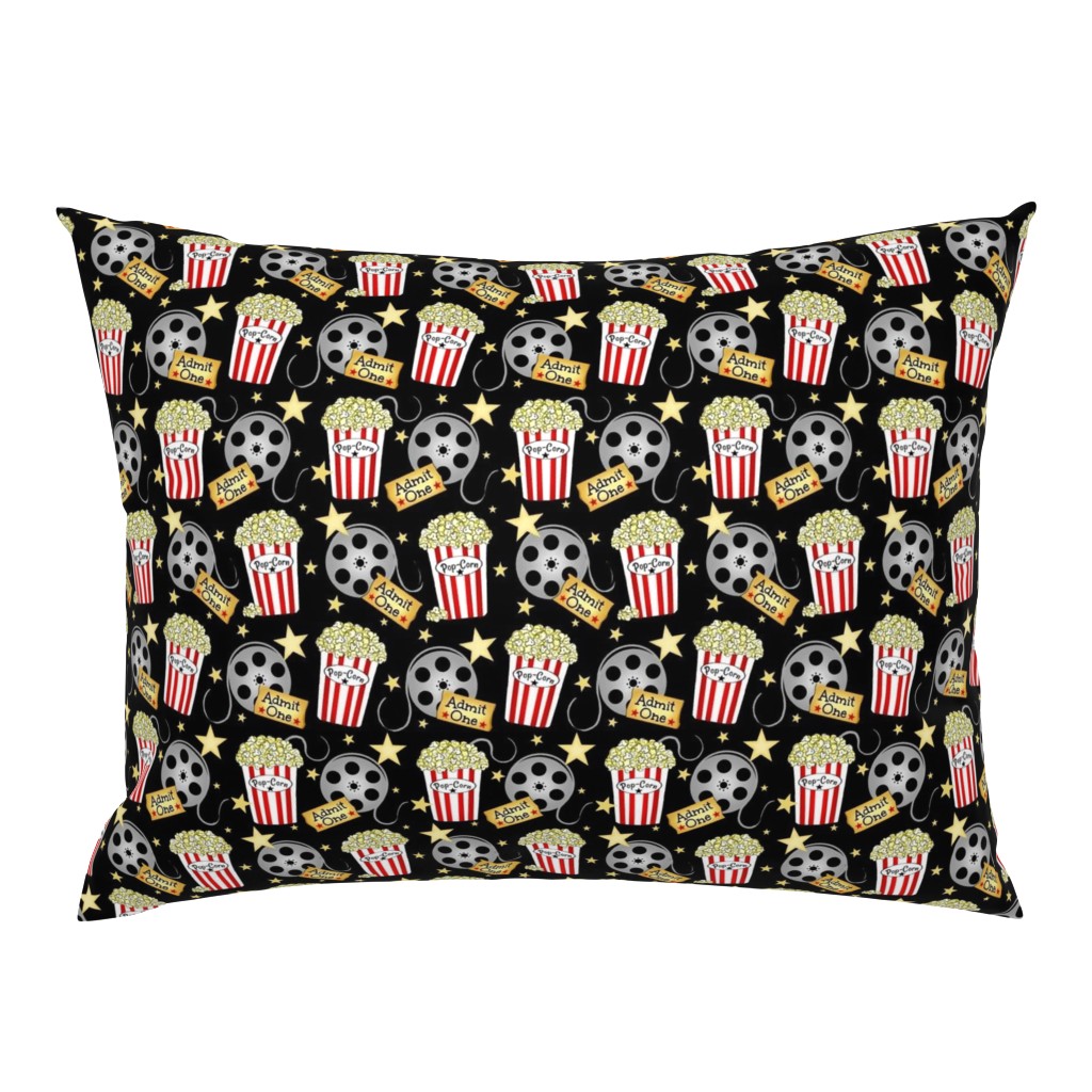 VIP Movie Night / Theater Pop-Corn   starry back on black  med -small   