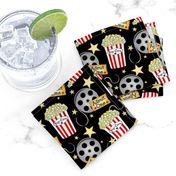 VIP Movie Night / Theater Pop-Corn   starry back on black  med -small   