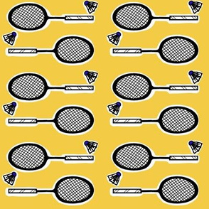 Badminton & Shuttlecock on Yellow  