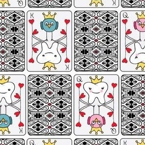 Kings,Queens and Crowns Dental Deck / cards black white blue yellow pink rdh tooth  