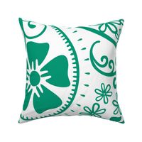 Paisley in Emerald and white background Jumbo