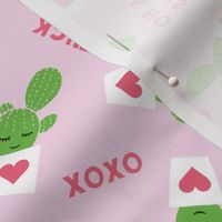 Stuck on you - Cactus Valentines - pink