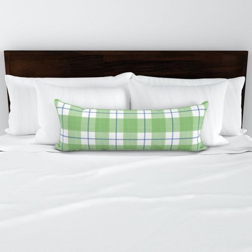 Double Buffalo Plaid in Spring Green and Blue