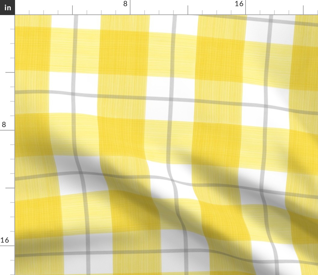 Double Buffalo Plaid in Yellow and Grey