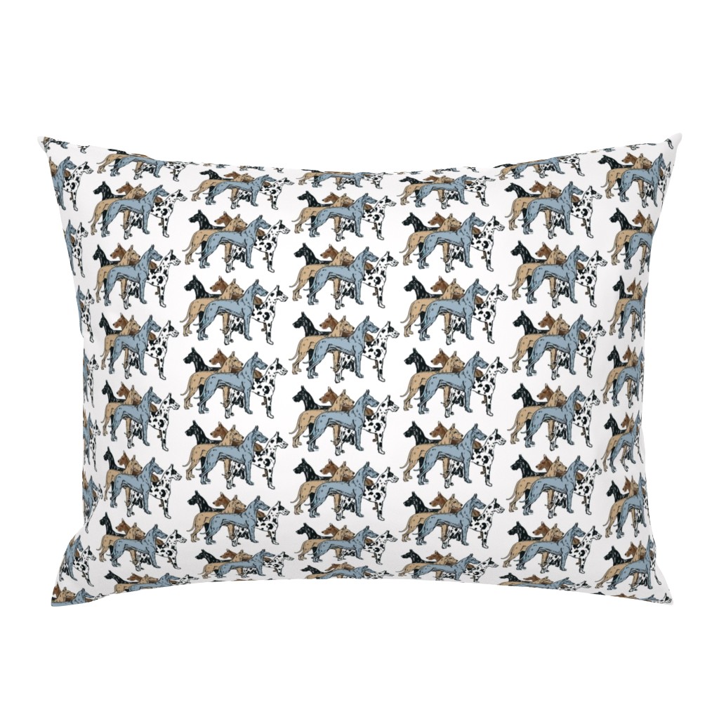 great dane colors on white background fabric