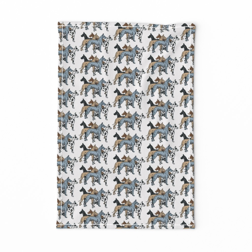 great dane colors on white background fabric