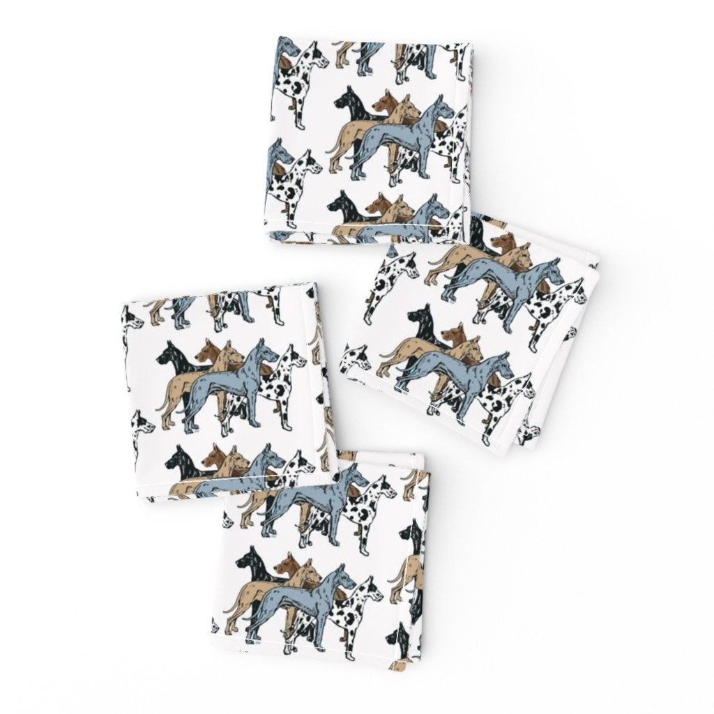 great dane colors on white background fabric