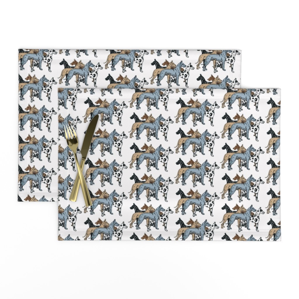 great dane colors on white background fabric