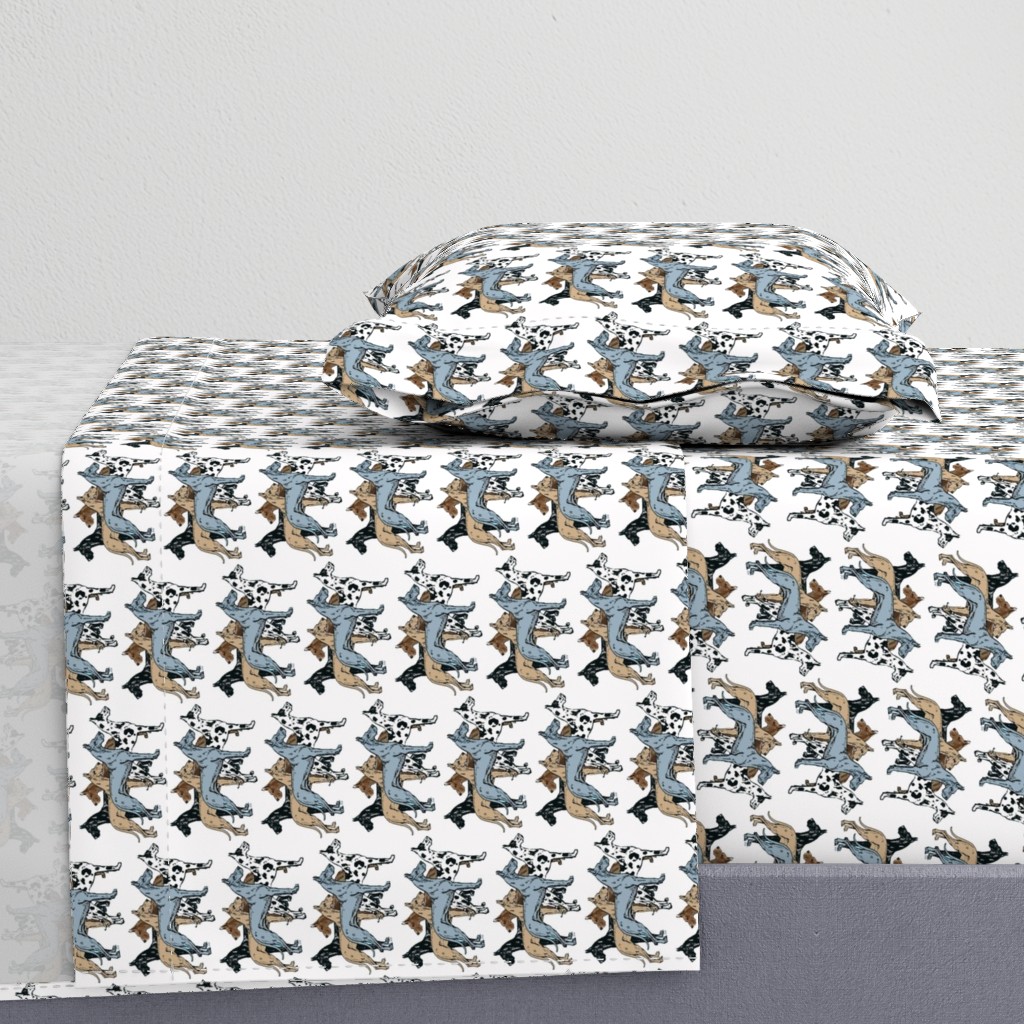 great dane colors on white background fabric