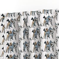 great dane colors on white background fabric