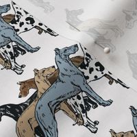 great dane colors on white background fabric