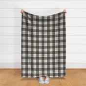Double Buffalo Plaid in Black and Brown on Cream