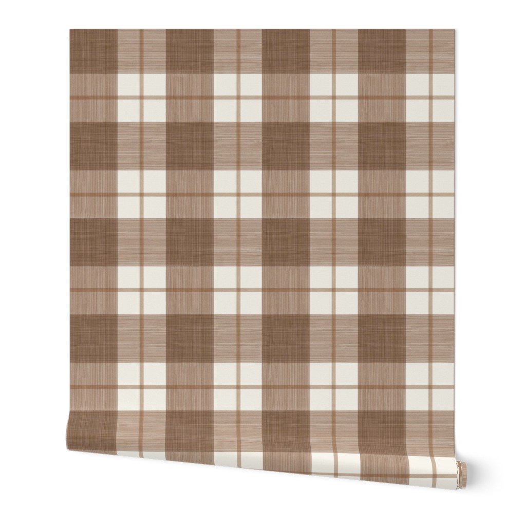 Double Buffalo Plaid in Browns on Cream