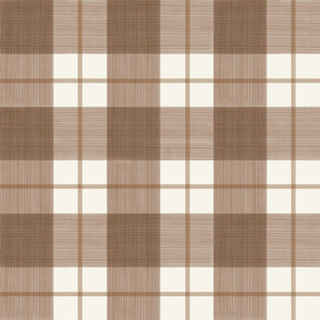 Double Buffalo Plaid in Browns on Cream