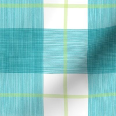 Double Buffalo Plaid in Turquoise and Citron