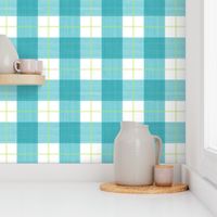 Double Buffalo Plaid in Turquoise and Citron