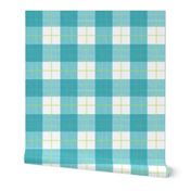 Double Buffalo Plaid in Turquoise and Citron