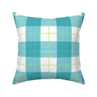 Double Buffalo Plaid in Turquoise and Citron