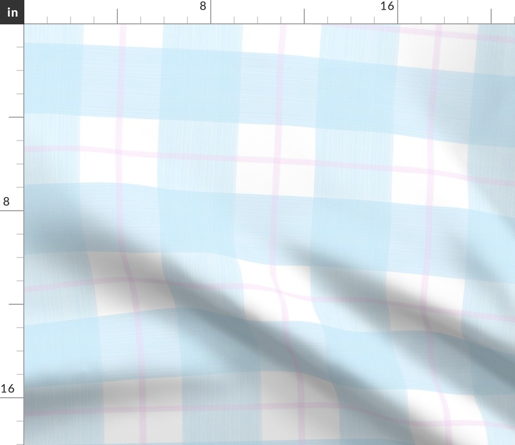  Double Buffalo Plaid in pale blue and pink