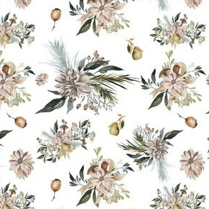 Winter Floral - Pine in Neutral Colors