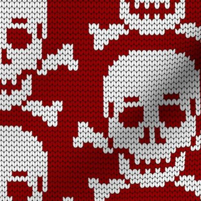 08161746 : knit skull 1x : crimson maroon