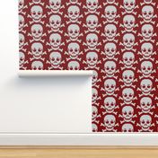 08161746 : knit skull 1x : crimson maroon