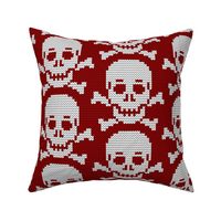 08161746 : knit skull 1x : crimson maroon