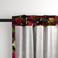 Vintage Summer Romanticism: Maximalism Bold Moody Florals - Antiqued burgundy Roses and Nostalgic Gothic Mystic Night 7-  Antique Botany Wallpaper and Victorian Goth Mystic inspired