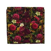 Vintage Summer Romanticism: Maximalism Bold Moody Florals - Antiqued burgundy Roses and Nostalgic Gothic Mystic Night 7-  Antique Botany Wallpaper and Victorian Goth Mystic inspired