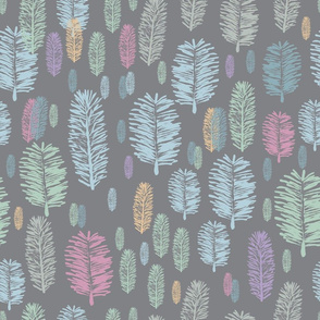 Foggy Forest-Virgin Forest illustration seamless Repeat Pattern Background