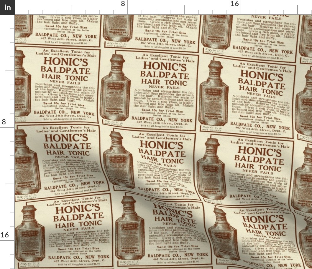 Honic's Baldpate Hair Tonic 1918 advertisement