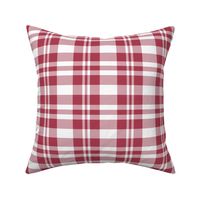 Hygge Christmas plaid pattern // white and red