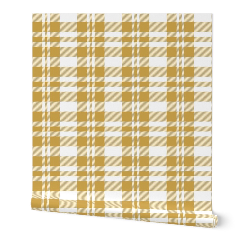 Hygge Christmas plaid pattern // white and yellow