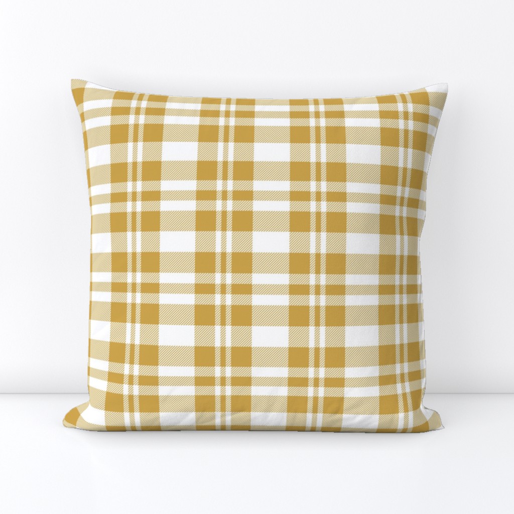 Hygge Christmas plaid pattern // white and yellow