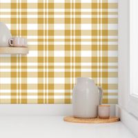 Hygge Christmas plaid pattern // white and yellow