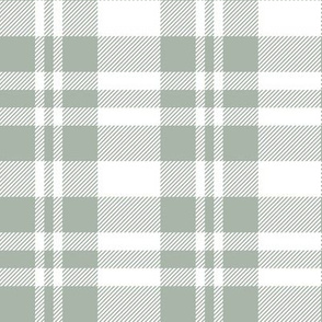 Hygge Christmas plaid pattern // white and green