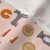 thanksgiving pies pitbull fabric  - dogs and pies fabric, pitbull fabric, cute pitbull fabric, pitbulls, thanksgiving, pies fabric, food fabric -  light