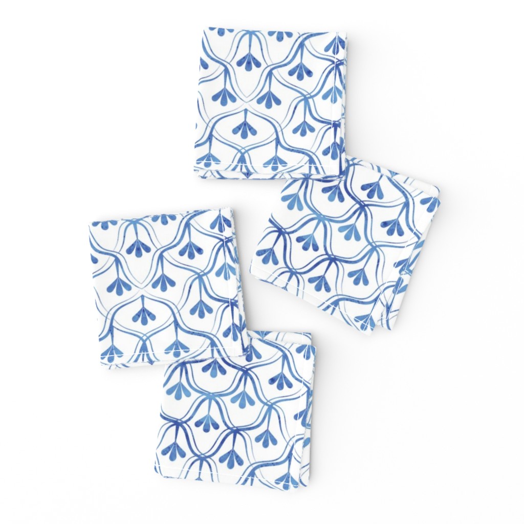 Decorative Christmas pattern // small scale // white and blue