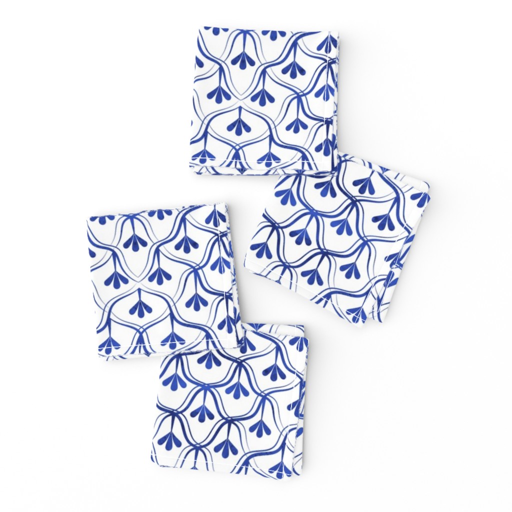 Decorative Christmas pattern // small scale // white and royal blue