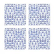 Decorative Christmas pattern // small scale // white and royal blue