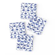 Decorative Christmas pattern // small scale // white and royal blue