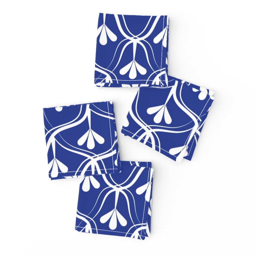 Decorative Christmas pattern // normal scale // white and royal blue