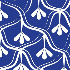 Decorative Christmas pattern // normal scale // white and royal blue