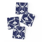 Decorative Christmas pattern // normal scale // white and navy blue