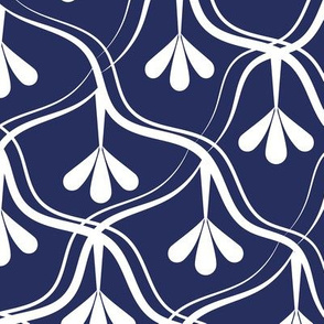 Decorative Christmas pattern // normal scale // white and navy blue