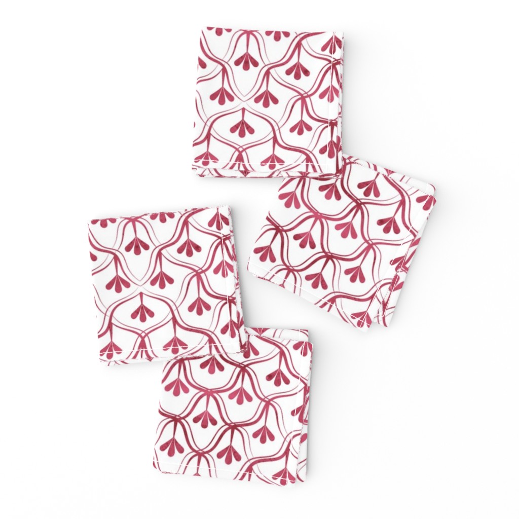 Decorative Christmas pattern // small scale // white and red