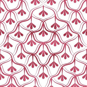Decorative Christmas pattern // small scale // white and red