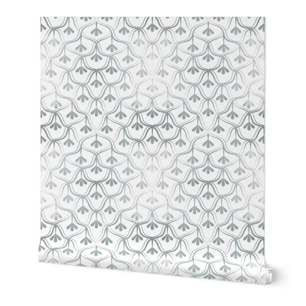 Decorative Christmas pattern // small scale // white and silver